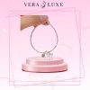 Lắc tay chuỗi hạt charm tim đá hồng nơ xinh ngọc trai